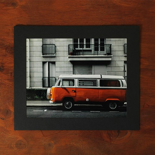 Square 8X10 Black paper photo frame with envelope