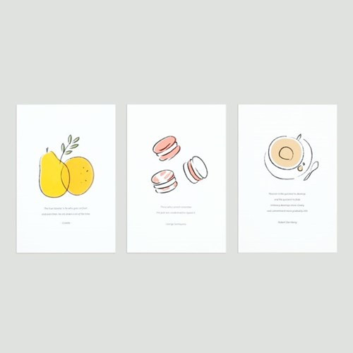 Dash and Dot Ordinary illustration message postcard