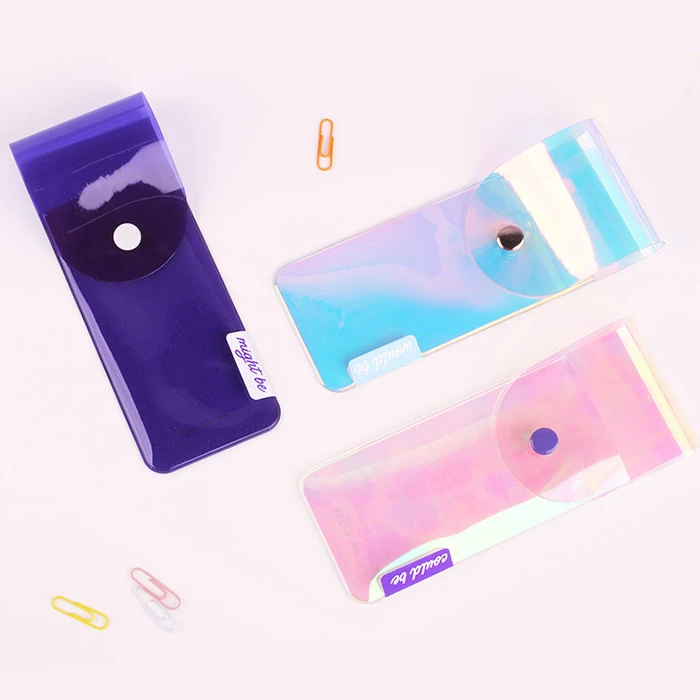 Hologram pocket jelly pencil case