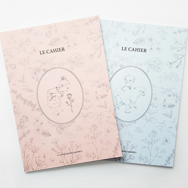O-check Le cahier little boy and girl large lined notebook