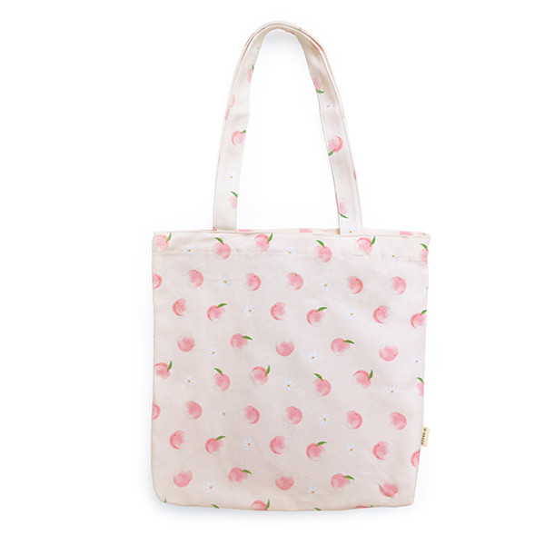 O-check Peach pattern cotton shoulder bag