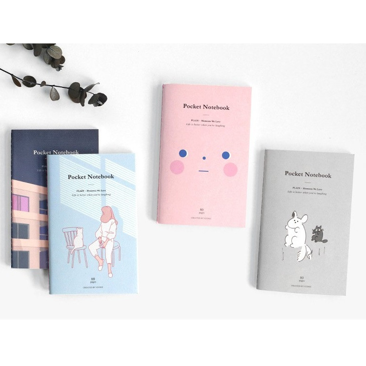 ICONIC Pocket sewn bound small plain notebook ver.2
