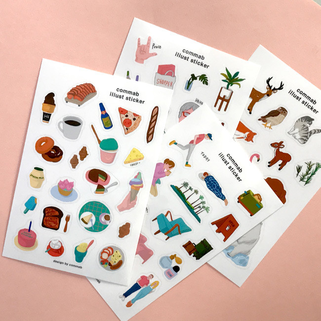 CommaB illustration transparent clear sticker 