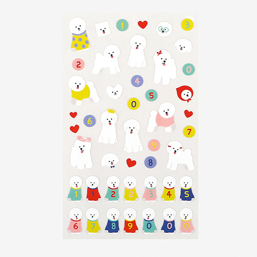 Dailylike For your heart paper adhesive sticker - Bichon Frise