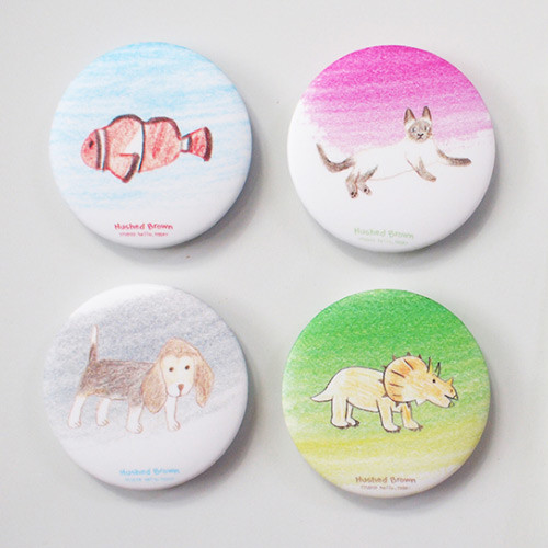 Hello Today Hushed brown hand drawing round magnet 