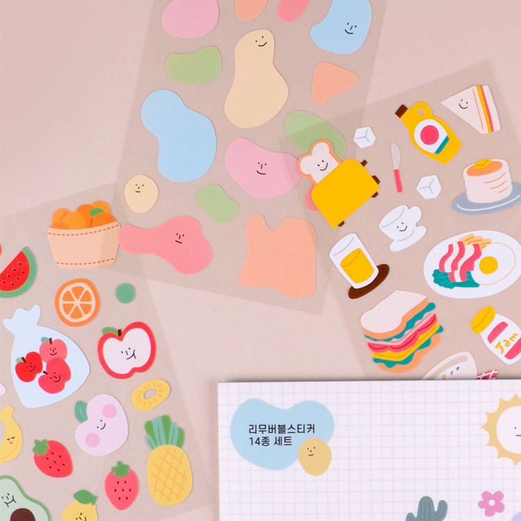 Rihoon Removable 14 sheets sticker set