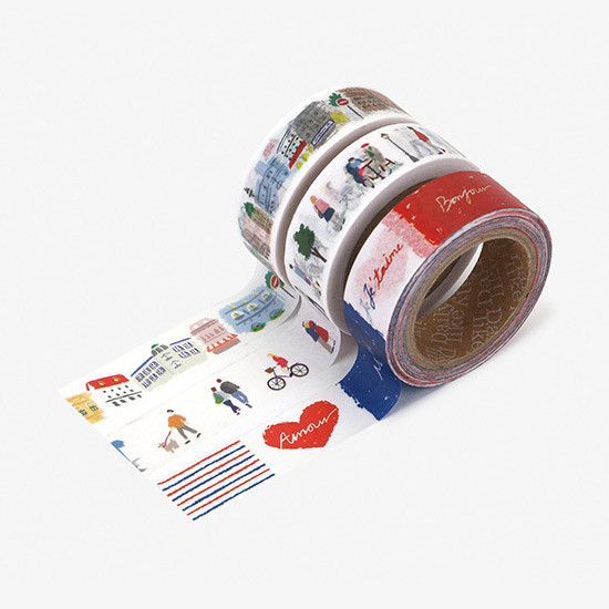 Dailylike Bonjour paper masking tape set of 3