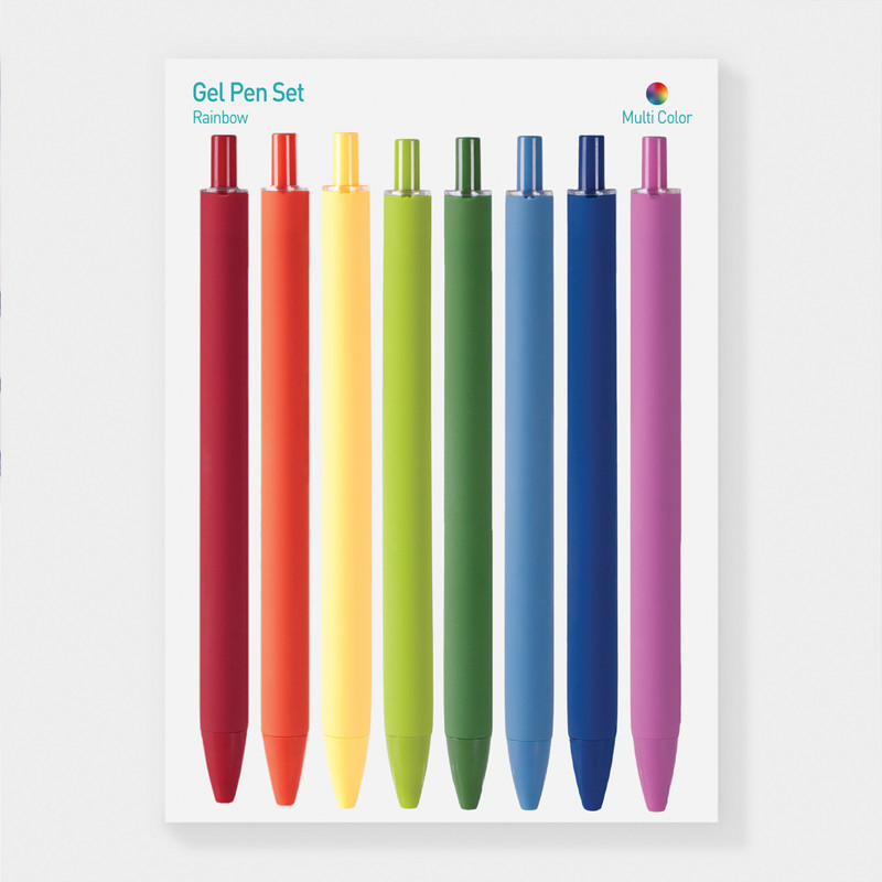 Rainbow Anti-Roll 0.5mm Gel Pen Set