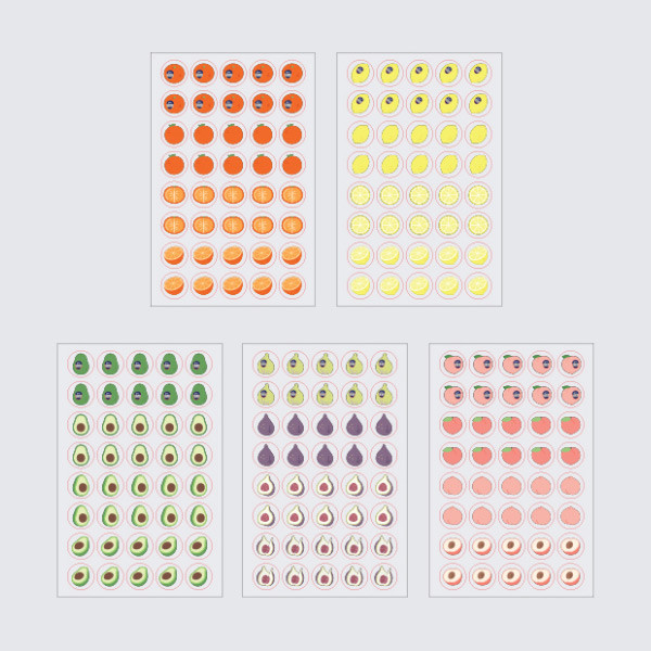 Fruit clear sticker - GMZ Fruit and removable sticker pack