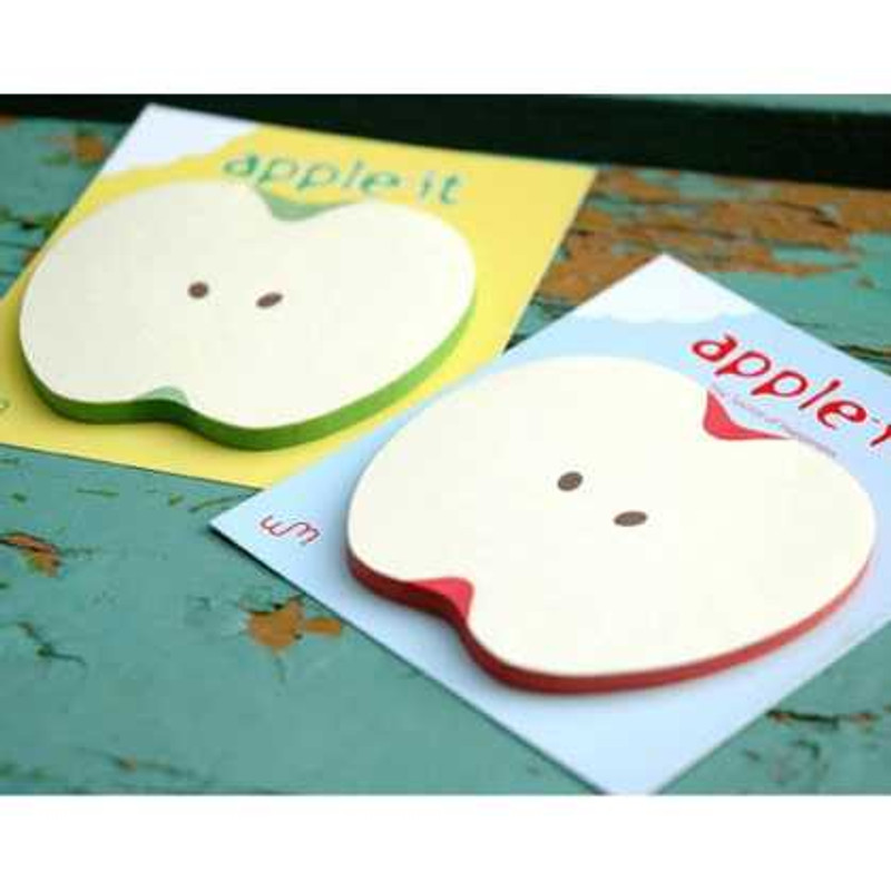 WM Apple slice sticky memo notes - red, green