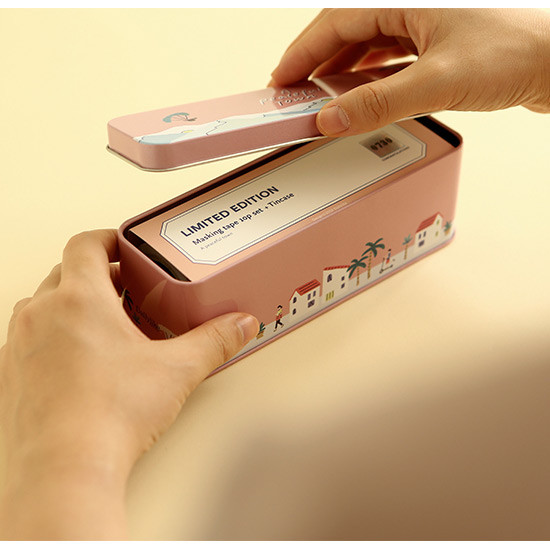 Usage example - Dailylike A peaceful town 10 masking tapes set with tin case
