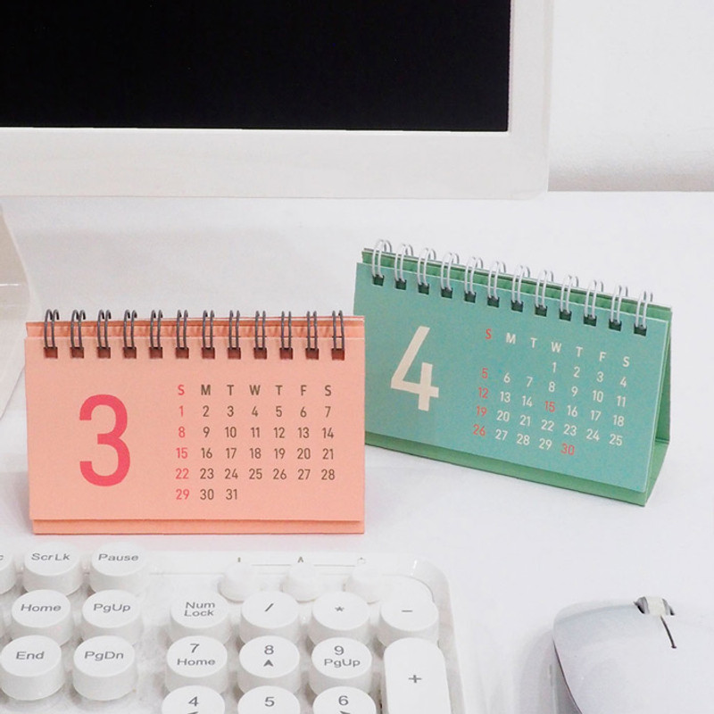 Usage example - Rihoon 2020 Under monitor small monthly desk calendar