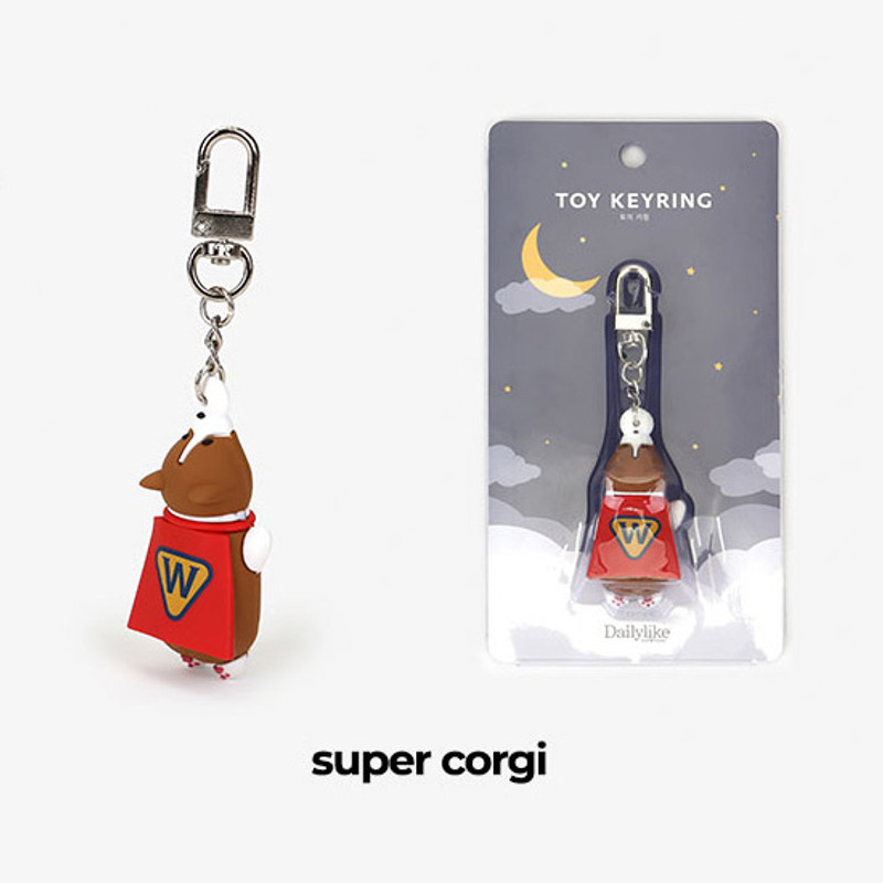 Super Corgi - Dailylike Toy PVC keyring keychain Super Corgi - Dailylike Toy PVC keyring keychain