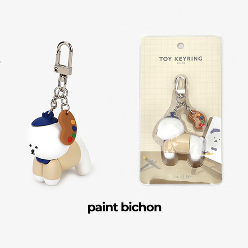 Paint Bichon - Dailylike Toy PVC keyring keychain Paint Bichon - Dailylike Toy PVC keyring keychain