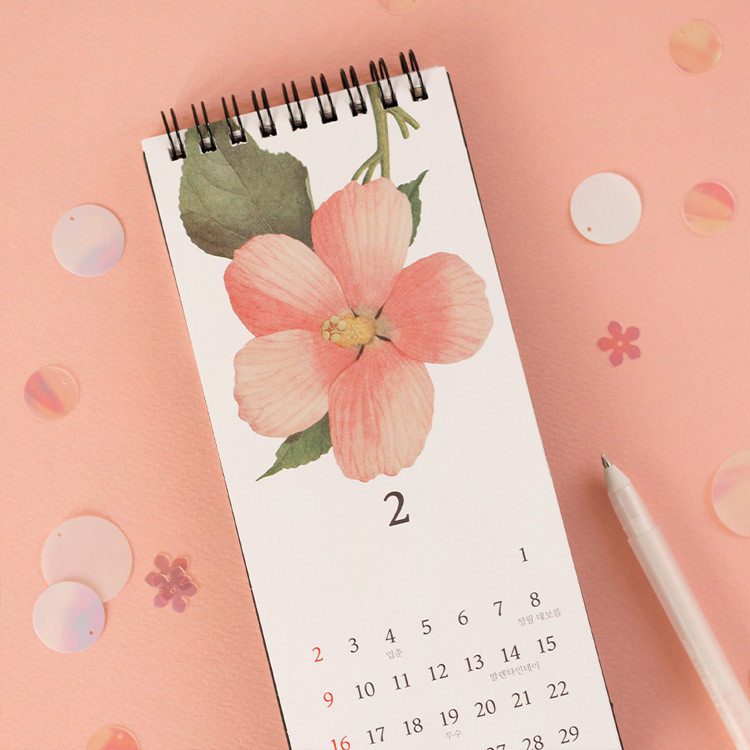 NACOO 2020 Botanical monthly standing desk calendar