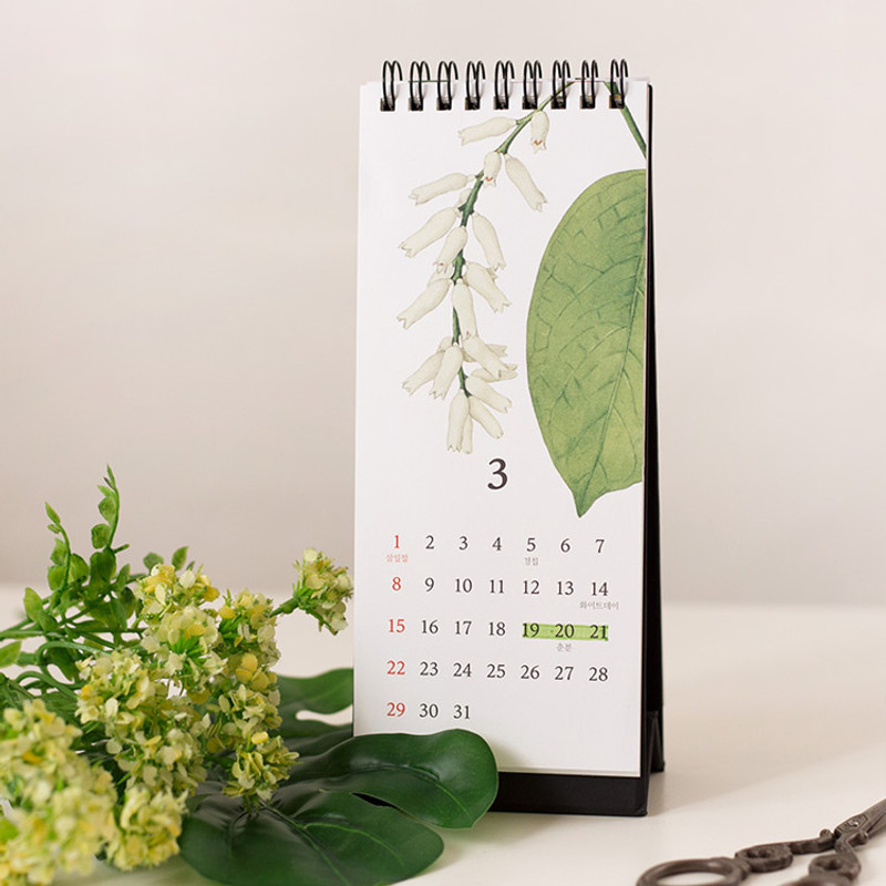 NACOO 2020 Botanical monthly standing desk calendar