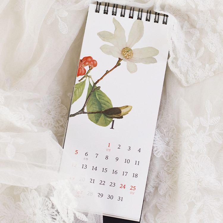 NACOO 2020 Botanical monthly standing desk calendar