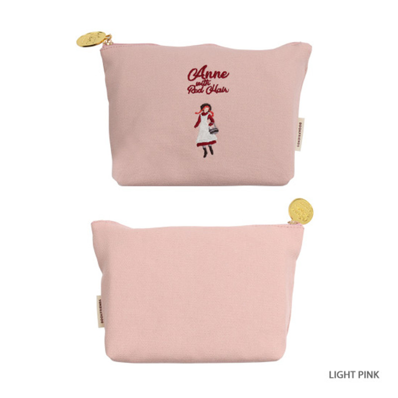 Light pink - Bookfriends Anne of green gables cotton zipper pouch