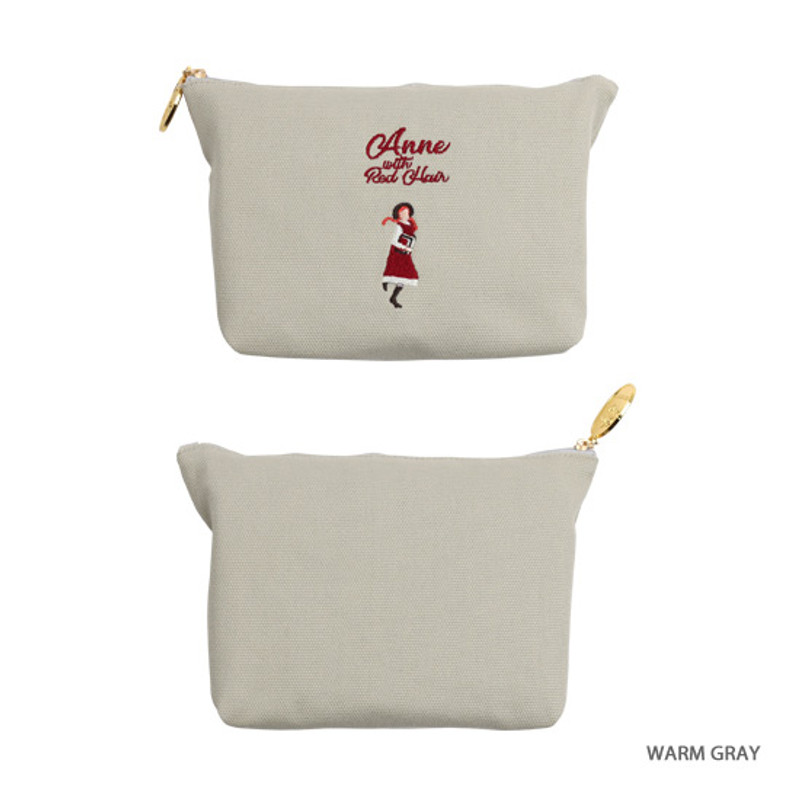 Warm gray - Bookfriends Anne of green gables cotton zipper pouch