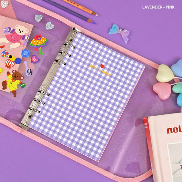 Lavender-Pink - Second Mansion Collage A5 6-ring dateless weekly diary