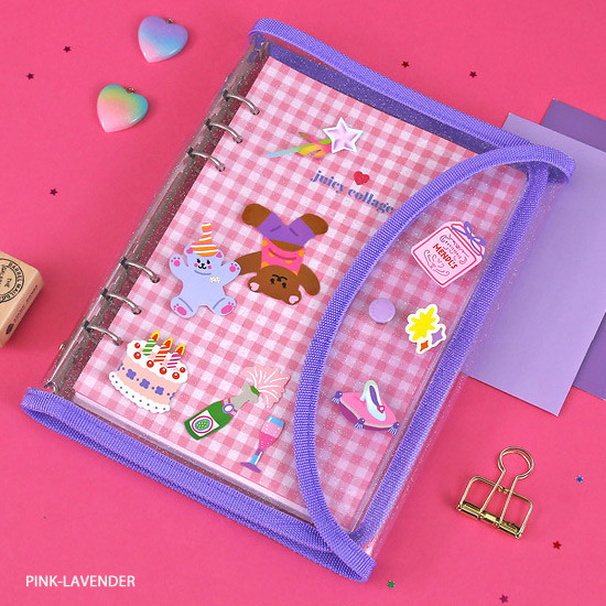 Pink-Lavender - Second Mansion Collage A5 6-ring dateless weekly diary