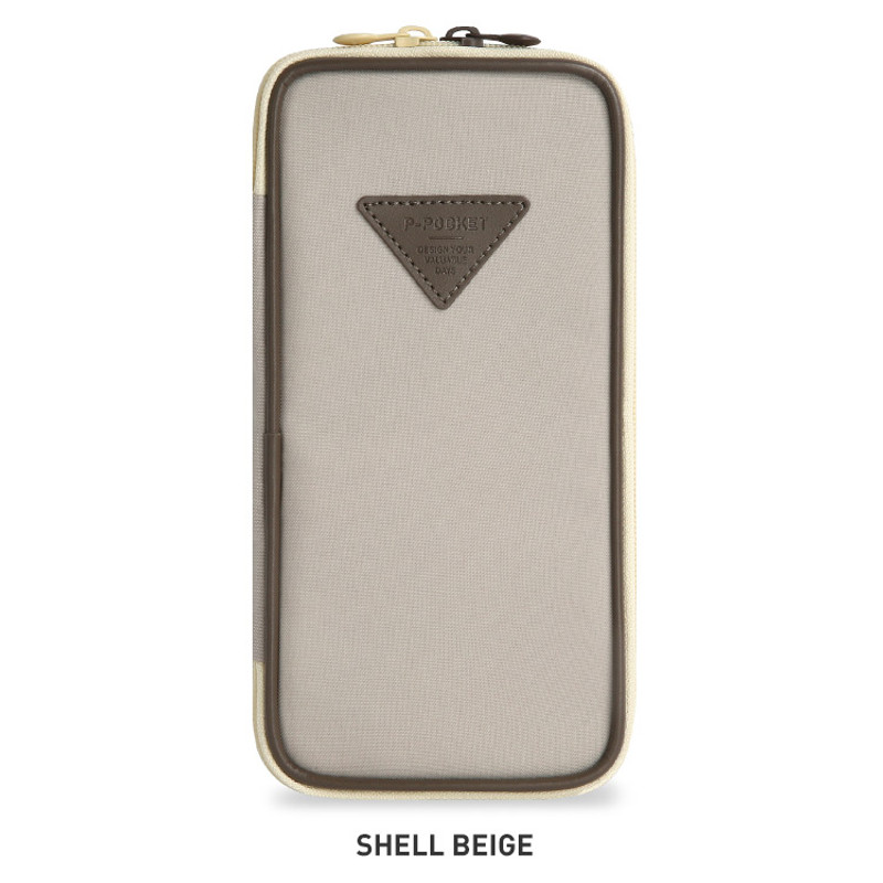 Shell Beige - Monopoly P pocket zipper pencil case pouch Shell Beige - Monopoly P pocket zipper pencil case pouch