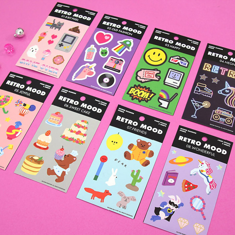 Second Mansion Retro mood deco sticker sheets set