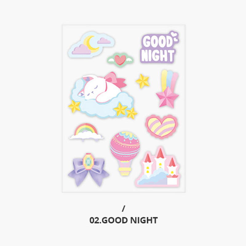 Good night - Second Mansion Creamy friends deco point sticker 