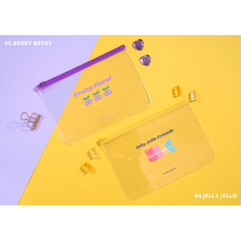 Berry berry, Jelly jello - Second Mansion Retro mood 6-ring A5 zip lock pouch bag