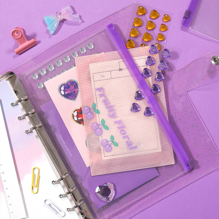 Usage example - Second Mansion Retro mood 6-ring A5 zip lock pouch bag