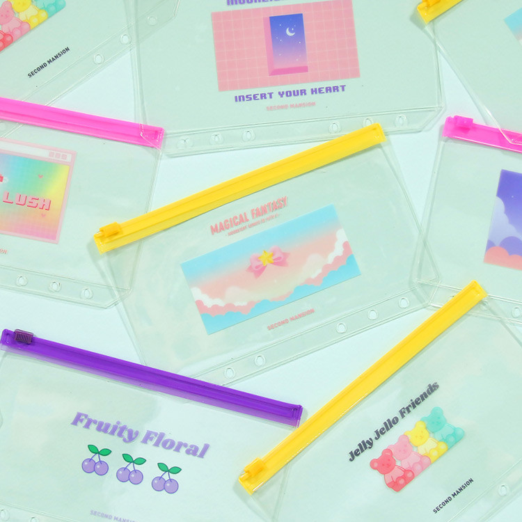 Second Mansion Retro mood 6-ring A6 zip lock pouch bag