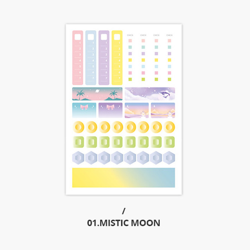 Mistic Moon - Second Mansion Schedule check deco planner sticker set