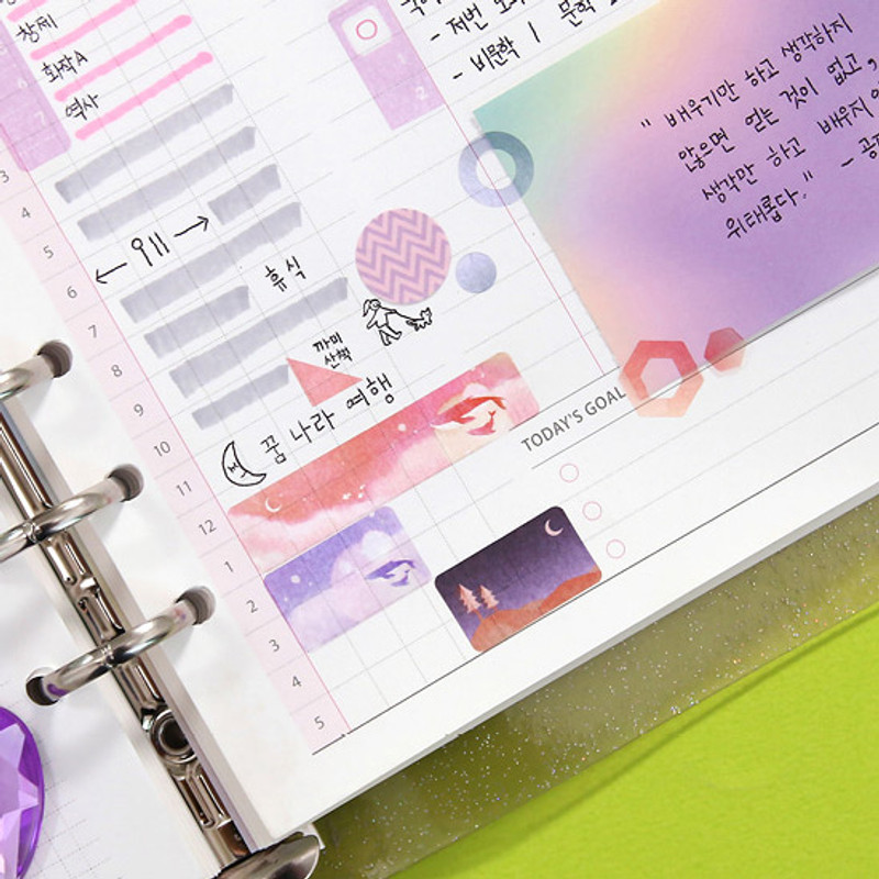 Usage example of  Second Mansion Schedule check deco planner sticker set