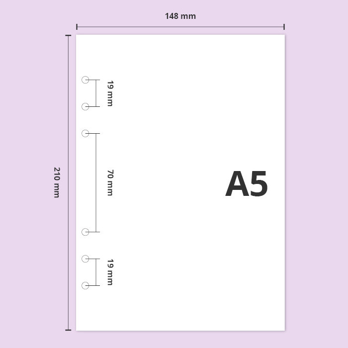 A5 size - Second Mansion Damwha 6-ring A5 size grid notebook