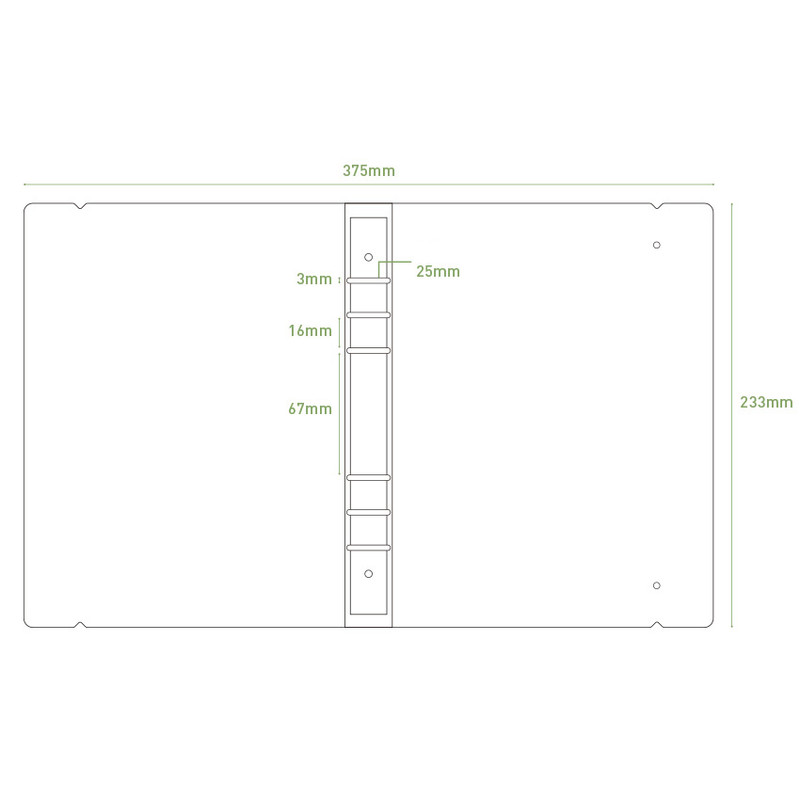 Size - PAPERIAN Paperboard A5 size 6 ring binder with elastic band Size - PAPERIAN Paperboard A5 size 6 ring binder with elastic band