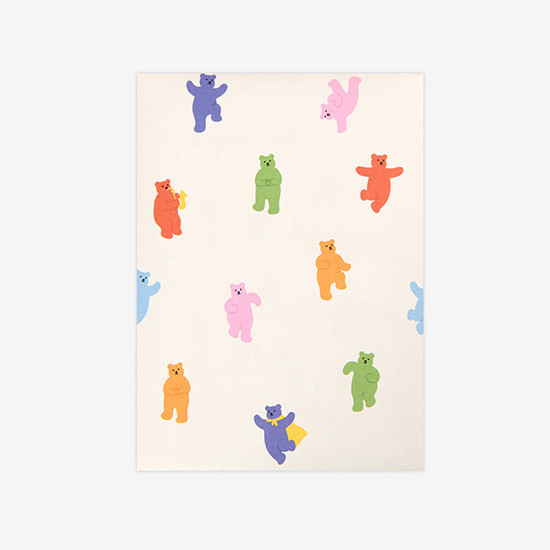 Comes with a paper envelope - Dailylike Jelly bear removable deco sticker set of 8 sheets