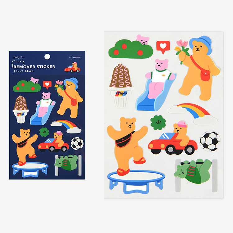 Play ground - Dailylike Jelly bear removable deco sticker set of 8 sheets