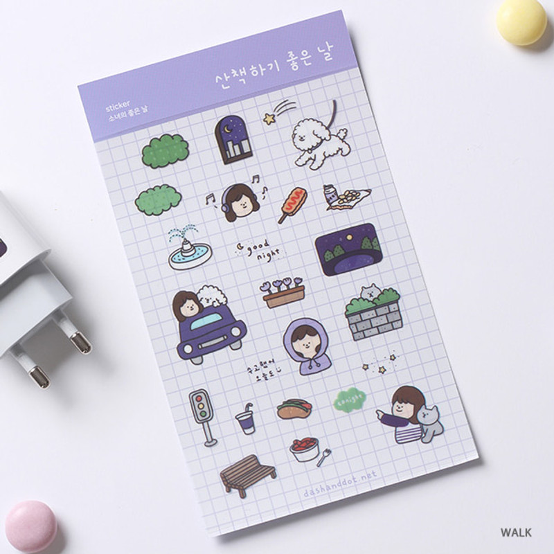 Walk - Dash And Dot Girl's day clear deco sticker