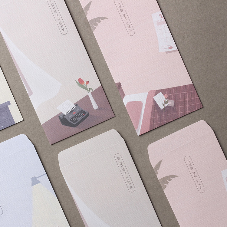 Dash And Dot Vintage mood thanks 5 envelopes set