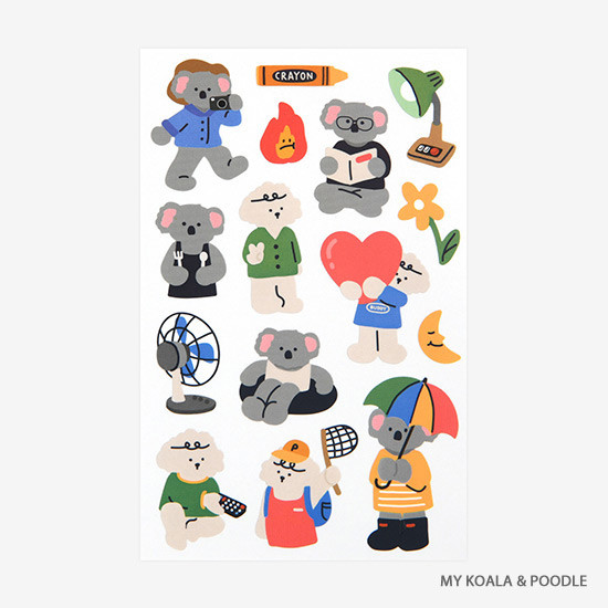 My koala & poodle - Dailylike My buddy removable paper sticker