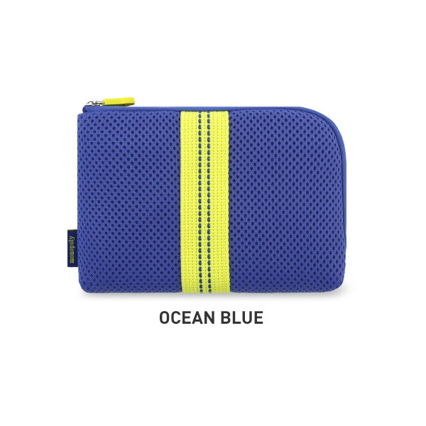 Ocean blue - Monopoly Air mesh small cable half zipper case pouch