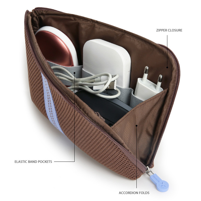 Composition - Monopoly Air mesh large cable half zipper case pouch Composition - Monopoly Air mesh large cable half zipper case pouch