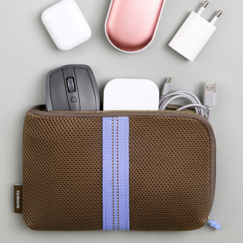 Monopoly Air mesh large cable half zipper case pouch Monopoly Air mesh large cable half zipper case pouch