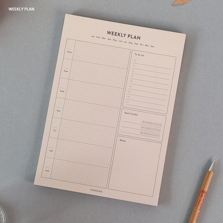 Weekly plan - PAPERIAN Lifepad A5 dateless desk planner 60 sheets