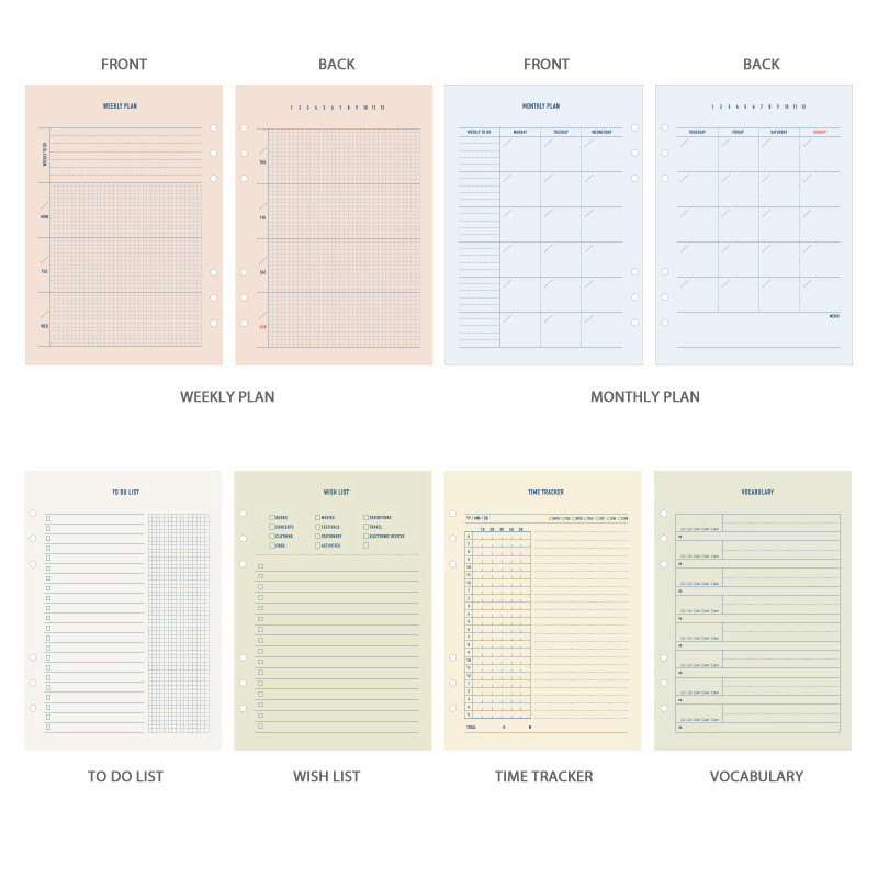 Option - PAPERIAN Make a memo 6-ring A5 size planner notebook refill Option - PAPERIAN Make a memo 6-ring A5 size planner notebook refill