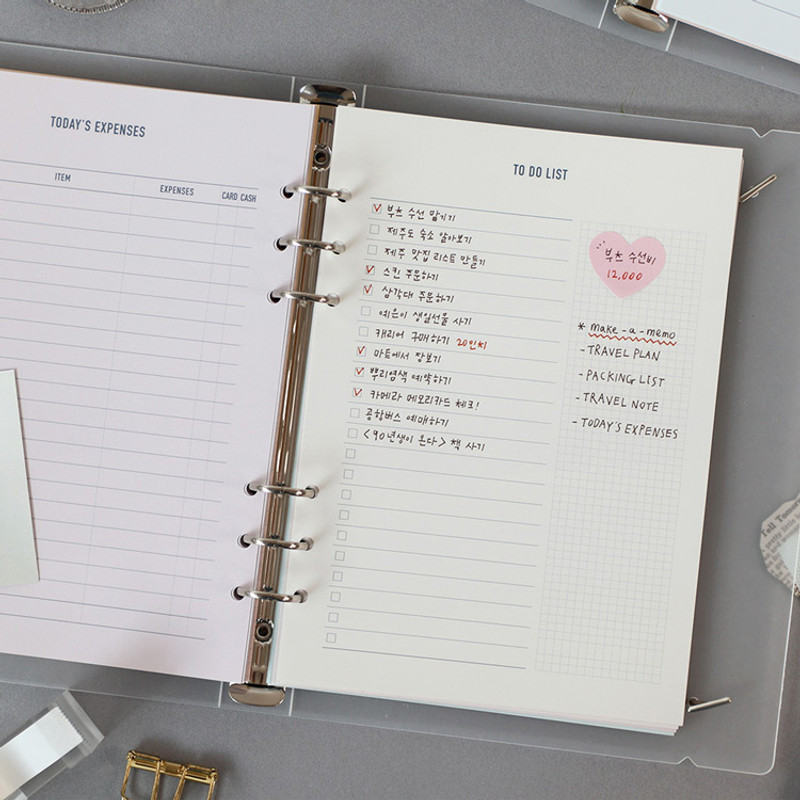 Usage example - PAPERIAN Make a memo 6-ring A5 size planner notebook refill Usage example - PAPERIAN Make a memo 6-ring A5 size planner notebook refill