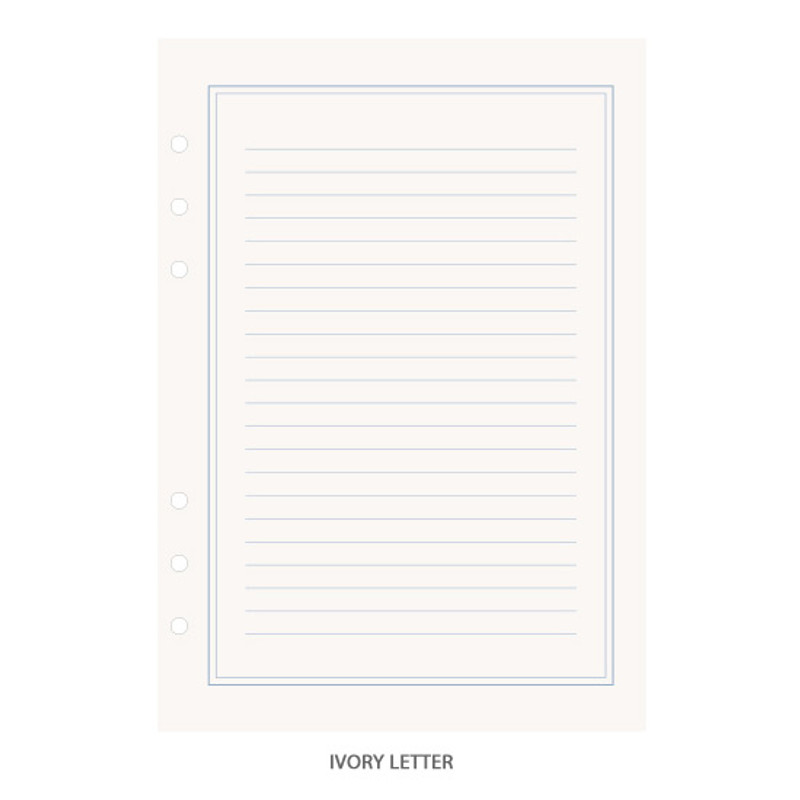 Ivory letter - PAPERIAN Lifepad 6-ring A5 size notebook refillript Paper