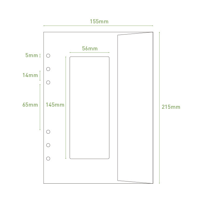 Size - PAPERIAN Window paper envelope 6-ring A5 size refill
