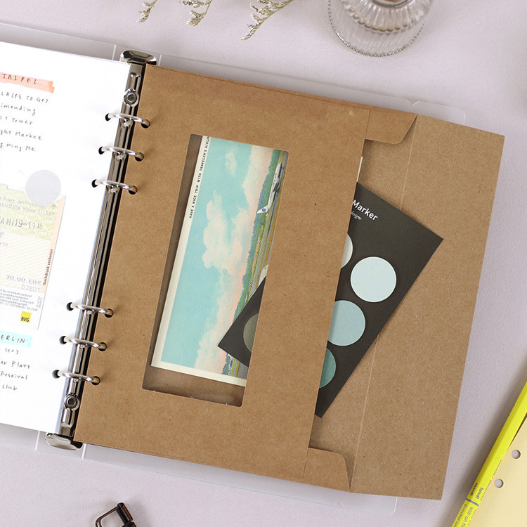 Kraft - PAPERIAN Window paper envelope 6-ring A5 size refill