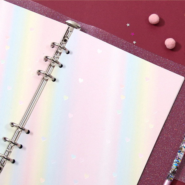 Usage example - Second Mansion Rainbow 6-ring A5 blank notebook refill